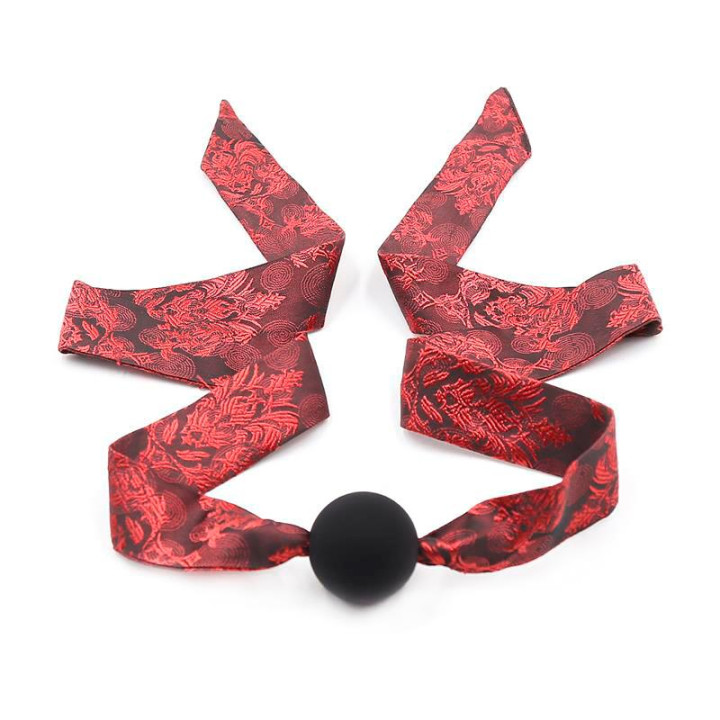 Mordaza de Bola Lisa Silicona Negro/Rojo de Latetobed Bdsm Line | VibraZon