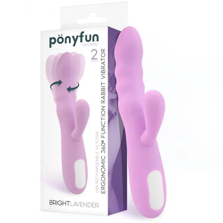 Brightlavender Vibrador y Rotador Doble Motor 360º USB Silicona de Intoyou