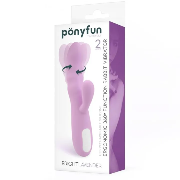 Brightlavender Vibrador y Rotador Doble Motor 360º USB Silicona de Intoyou