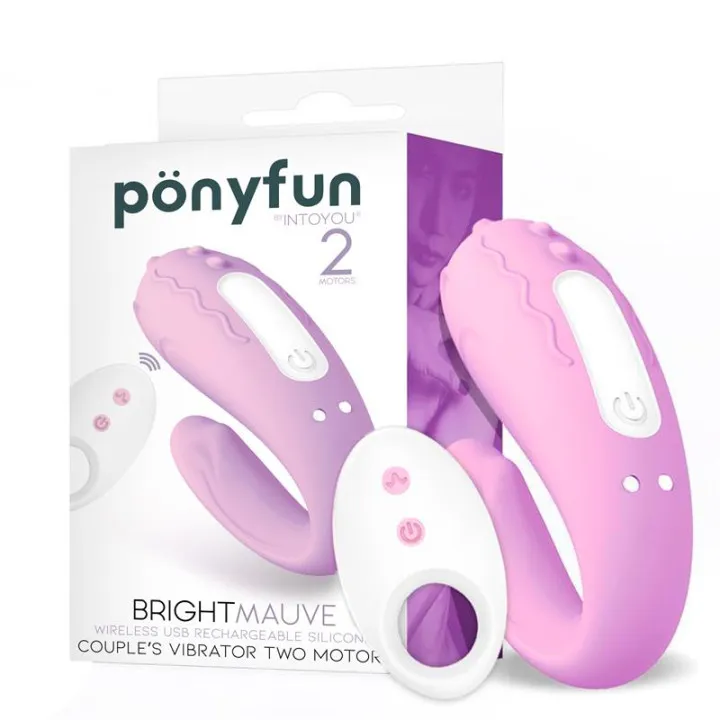 Brightmauve Vibrador para Parejas Doble Motor Control Remoto USB Silicona de Intoyou