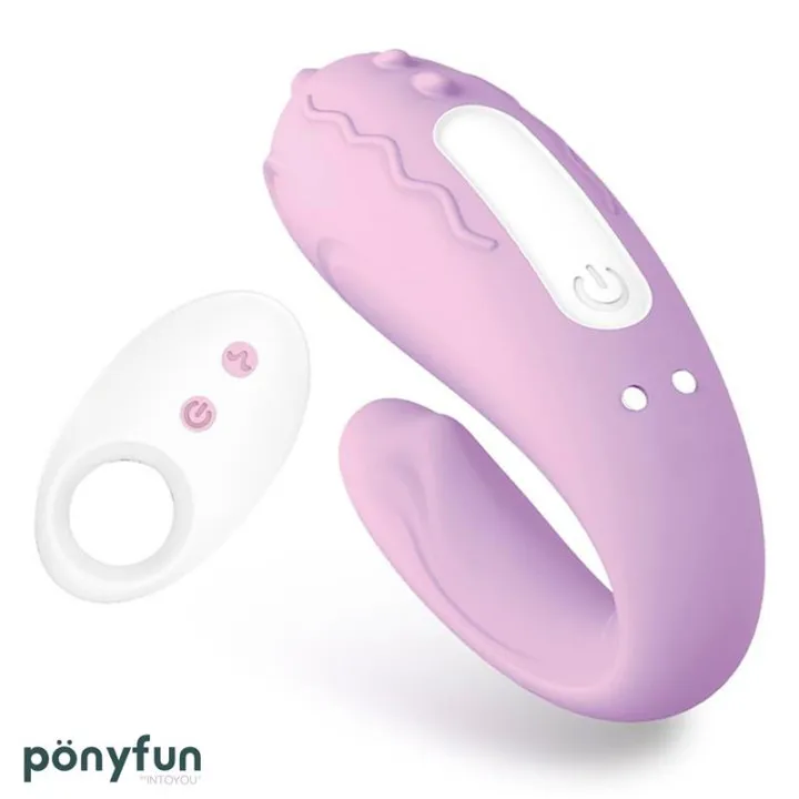 Brightmauve Vibrador para Parejas Doble Motor Control Remoto USB Silicona de Intoyou