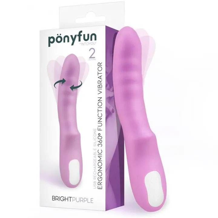 Brightpurple Vibrador y Rotador Doble Motor 360º USB Silicona de Intoyou