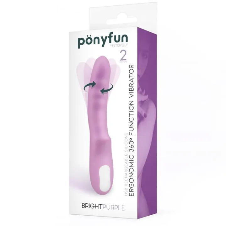 Brightpurple Vibrador y Rotador Doble Motor 360º USB Silicona de Intoyou