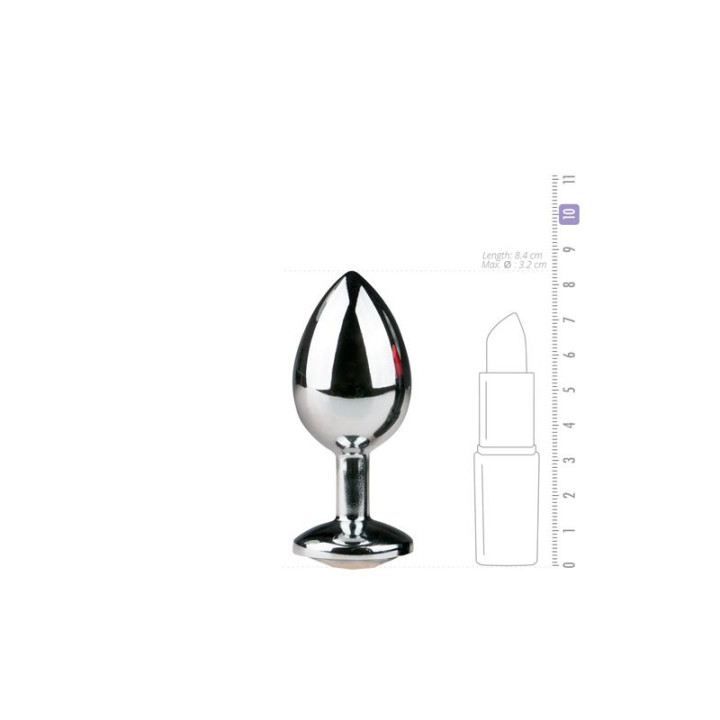Plug con Cristal Transparente No.2 Plateado de Easytoys | VibraZon