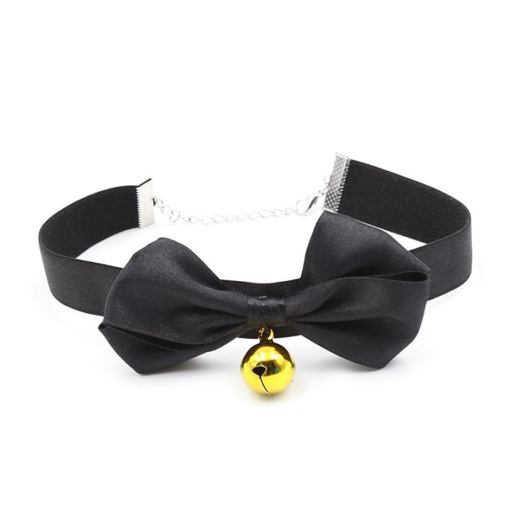 Collar con Lazo y Cascabel 29 cm Negro M de Latetobed Bdsm Line | VibraZon