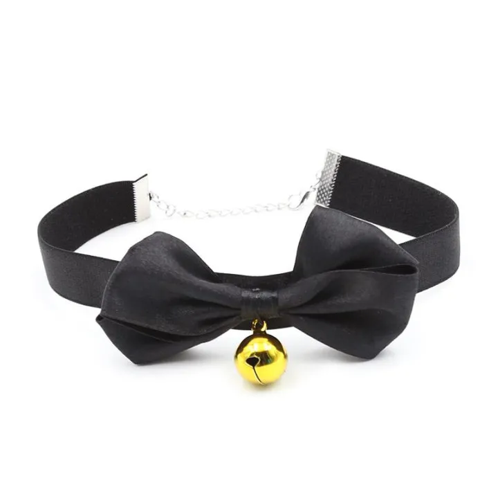 Collar con Lazo y Cascabel 29 cm Negro M de Latetobed Bdsm Line
