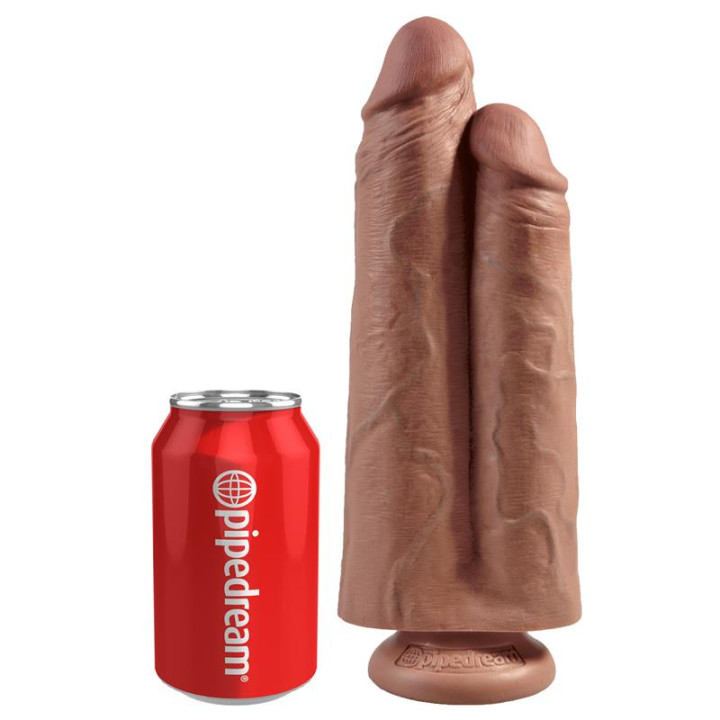 Pene Doble Two Cocks One Hole Bronceado 9 de King Cock | VibraZon