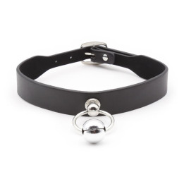 Collar con Aro y Cascabel Negro de Latetobed Bdsm Line | VibraZon