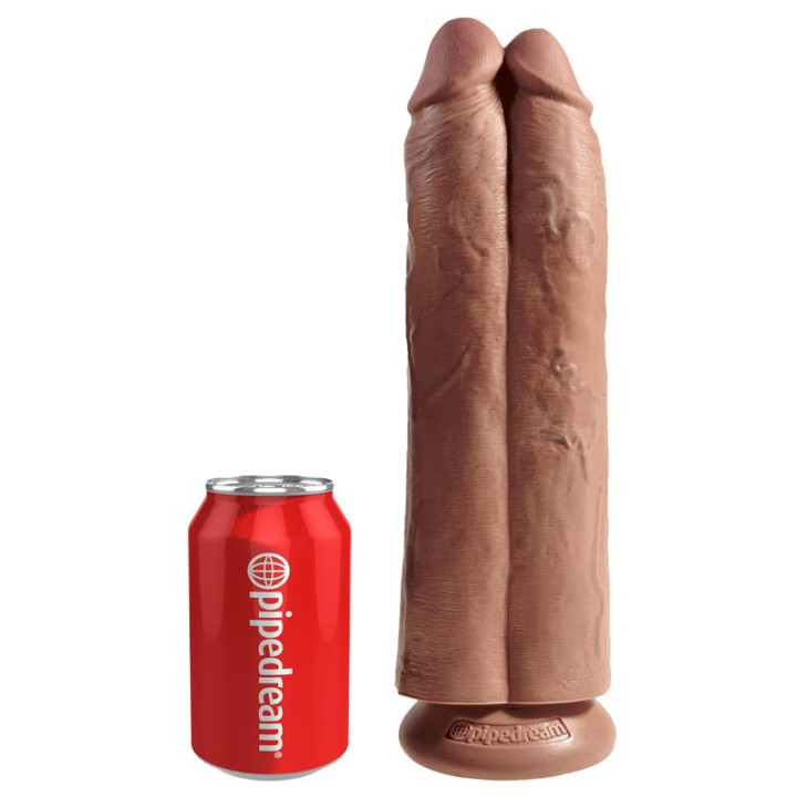 Pene Doble Two Cocks One Hole Bronceado 11 de King Cock | VibraZon