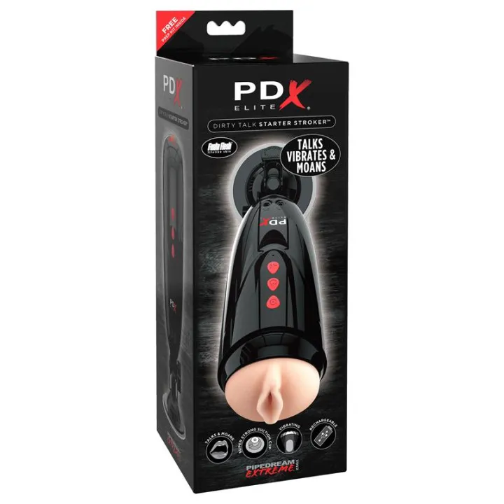 Masturbador con Vibración y Voz de Pdx Elite