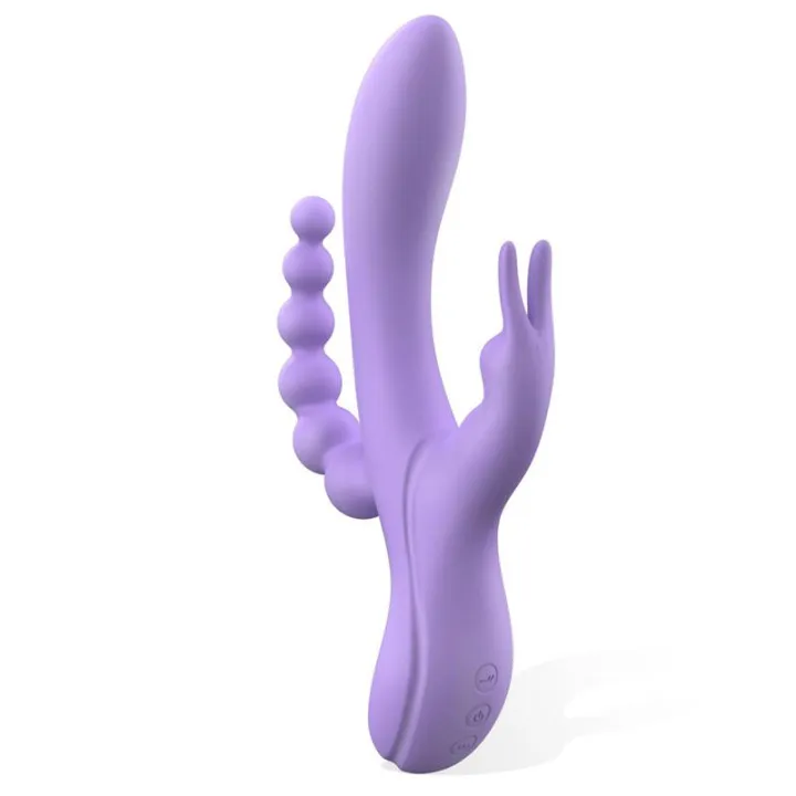 Lindsay Vibrador con Cadena Anal Silicona Líquida Unibody Flexible 2 Motores de Engily Ross