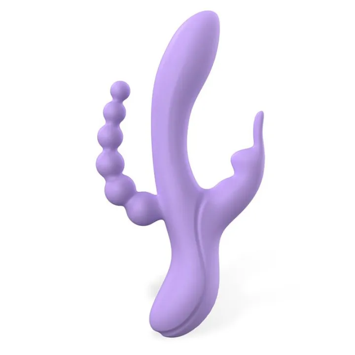 Lindsay Vibrador con Cadena Anal Silicona Líquida Unibody Flexible 2 Motores de Engily Ross