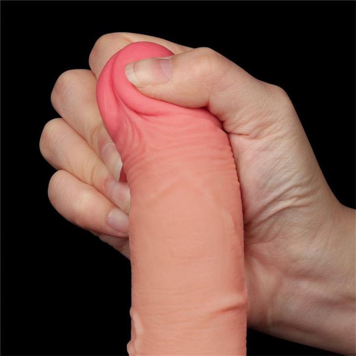 Dildo Dual Layer Piel Deslizante Retractil 7.5 de Lovetoy | VibraZon