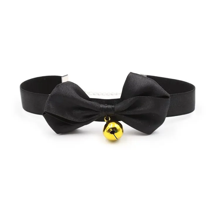 Collar con Lazo y Cascabel 36 cm Negro L de Latetobed Bdsm Line