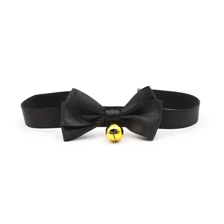 Collar con Lazo y Cascabel 36 cm Negro L de Latetobed Bdsm Line | VibraZon