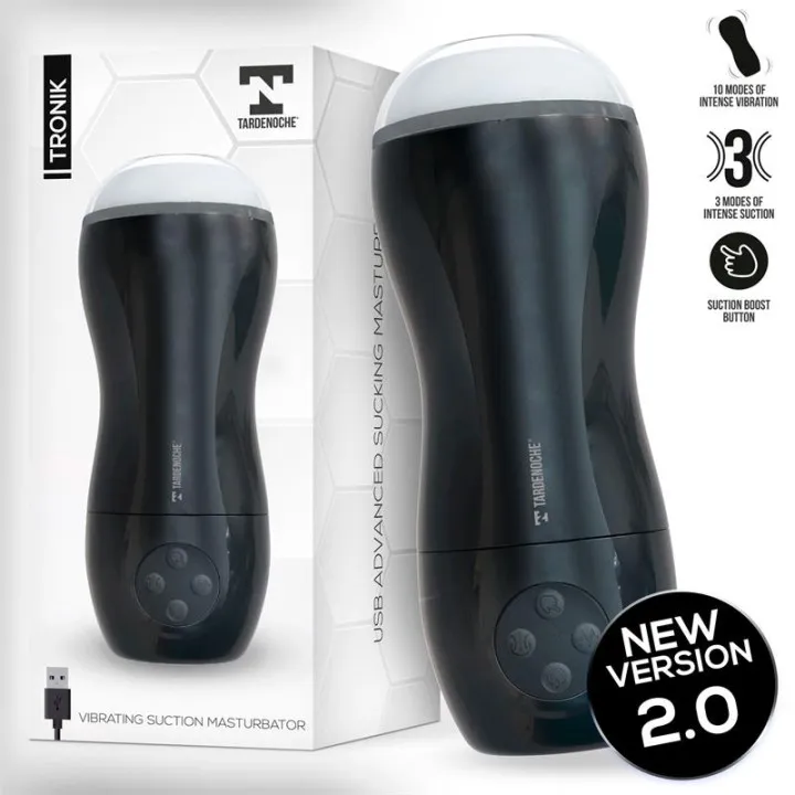 Tronik 2.0 Masturbador con Succión y Vibración USB de Tardenoche