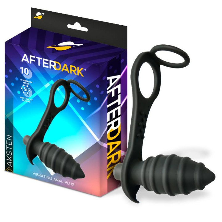 Aksten Plug Anal con Vibración y Anillo para Testículos de Afterdark | VibraZon