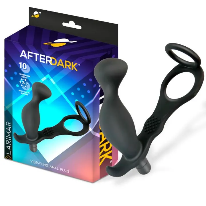 Larimar Plug Anal con Vibración y Anillo para Pene y Testículos de Afterdark