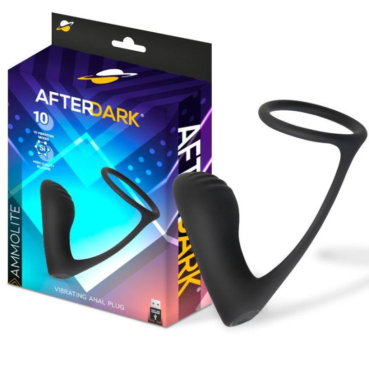 Ammolite Plug Anal con Vibración y Anillo para Testículos de Afterdark | VibraZon