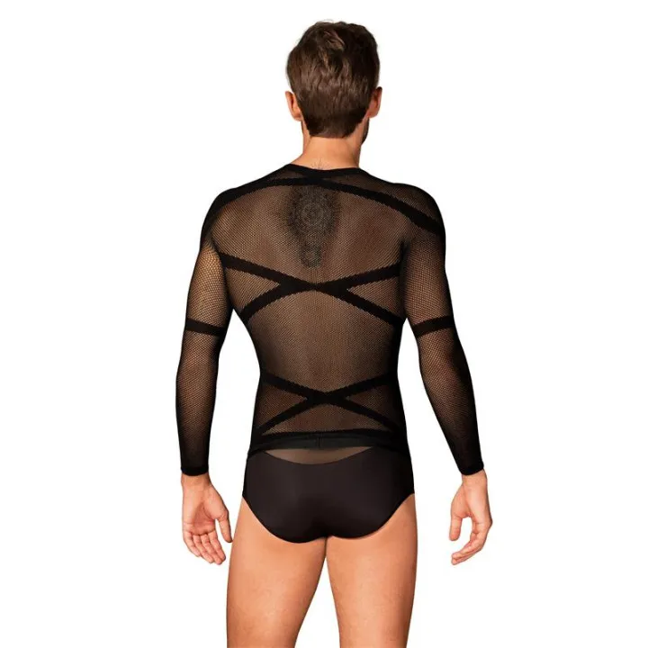 T101 Camiseta Manga Larga Semi Transparente S/M/L de Obsessive