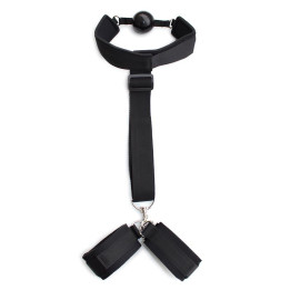 Mordaza y Esposas en Restricciones Negro de Latetobed Bdsm Line | VibraZon