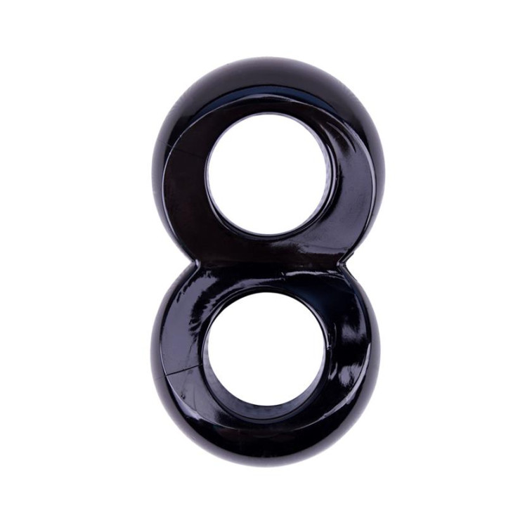 Anillo para el Pene Doble Duo Cock 8 Negro de Chisa | VibraZon