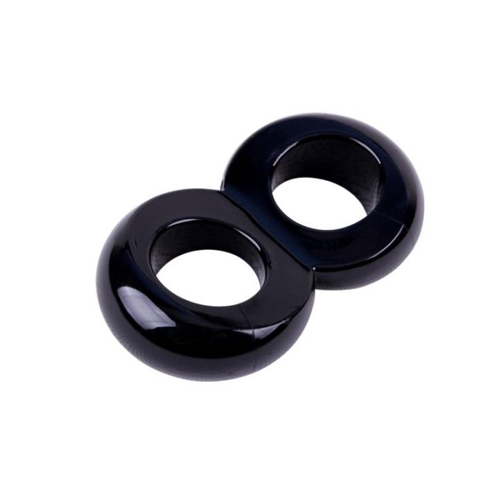 Anillo para el Pene Doble Duo Cock 8 Negro de Chisa | VibraZon