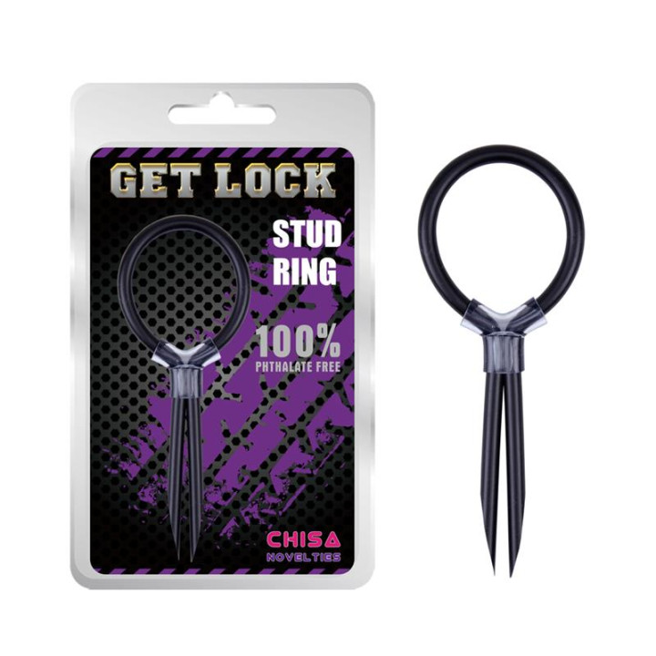 Anillo para el Pene Ajustable Stud Silicona Negro de Chisa | VibraZon