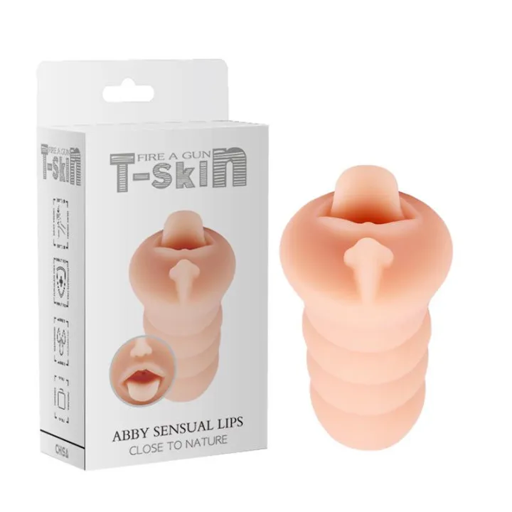 Masturbador Abby Sensual T-Skin 15 cm Natural de Chisa