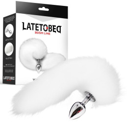 Plug Anal Metal con Cola de Zorro Sedoso 40 cm Blanco de Latetobed Bdsm Line | VibraZon