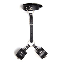 Collar con Restricciones Ajustable Negro de Latetobed Bdsm Line | VibraZon