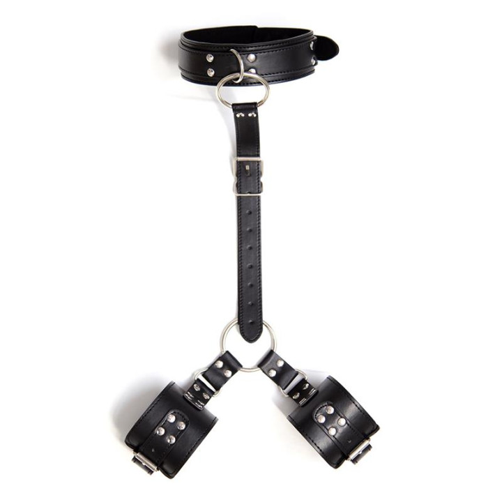 Collar con Restricciones Ajustable Negro de Latetobed Bdsm Line | VibraZon