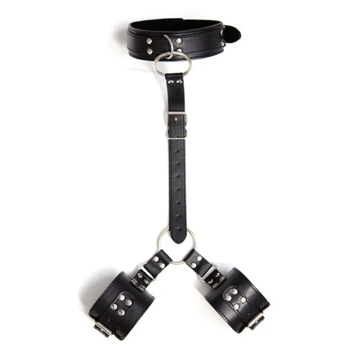 Collar con Restricciones Ajustable Negro de Latetobed Bdsm Line