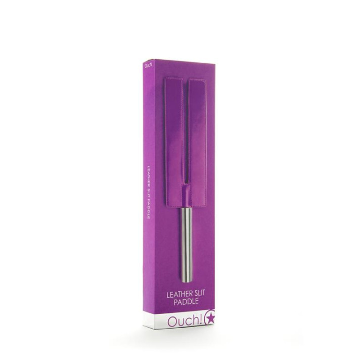 Shots Ouch! Whips and Paddles Leather Pala Abierta Lila | VibraZon
