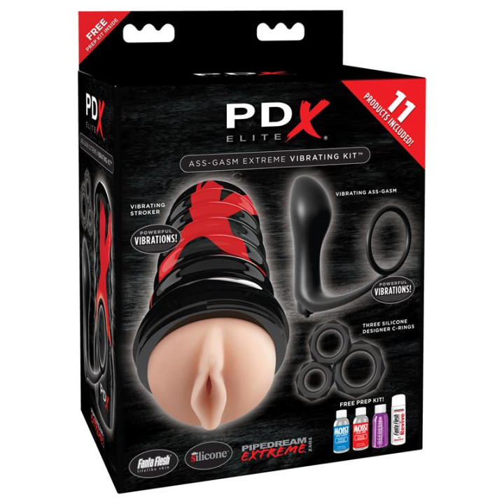 PDX Elite Kit Masturbador Vibrador Ass-Gasm | VibraZon