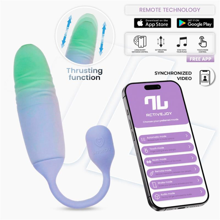 NexEgg Motion Huevo Vibrador con Thrusting APP Lila/Pistacho de Intoyou App Series | VibraZon