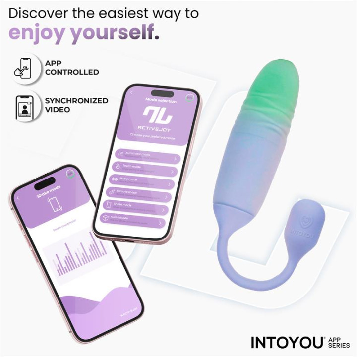 NexEgg Motion Huevo Vibrador con Thrusting APP Lila/Pistacho de Intoyou App Series | VibraZon