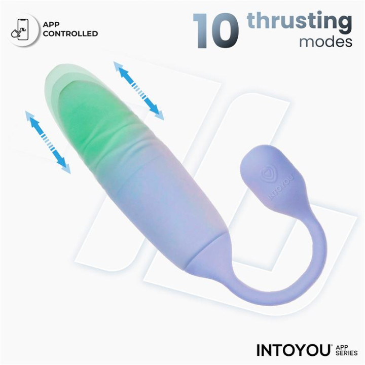 NexEgg Motion Huevo Vibrador con Thrusting APP Lila/Pistacho de Intoyou App Series | VibraZon