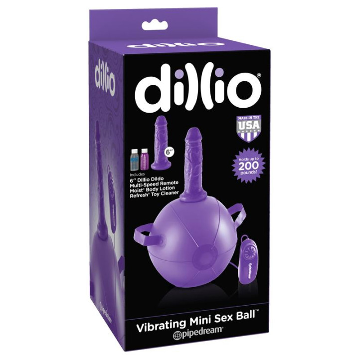 Mini Bola con Dildo y Vibración Púrpura de Dillio | VibraZon