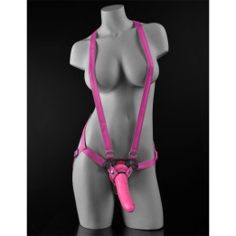 Arnés con Tirantes y Dildo 19 cm-7 Rosa de Dillio | VibraZon