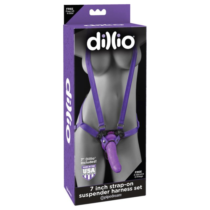Arnés con Dildo de 19 cm Color Púrpura de Dillio | VibraZon