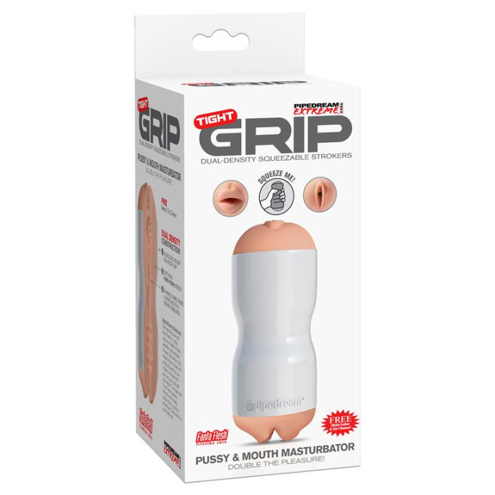 Pipedream Extreme Toyz Masturbador Tight Grip Pussy & Mouth Color Blanco de Pdx Toyz | VibraZon
