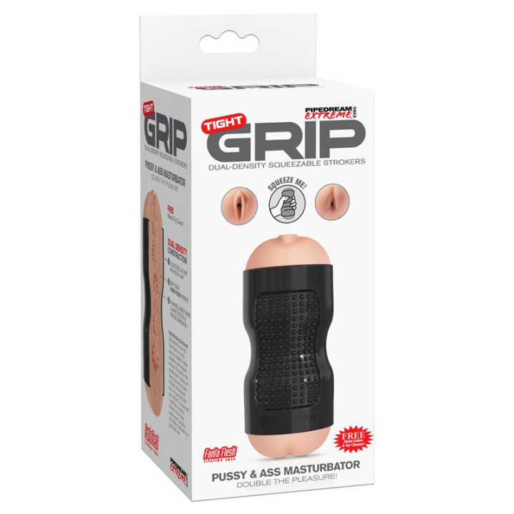 Pipedream Extreme Toyz Masturbador Tight Grip Pussy & Ass Color Negro de Pdx Toyz | VibraZon