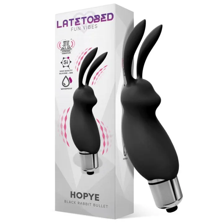 Hopye Bala Vibradora Conejito Silicona Negro de Latetobed