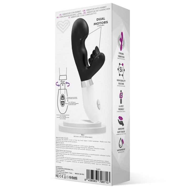 Sliper Vibrador Conejito Silicona Negro de Latetobed | VibraZon