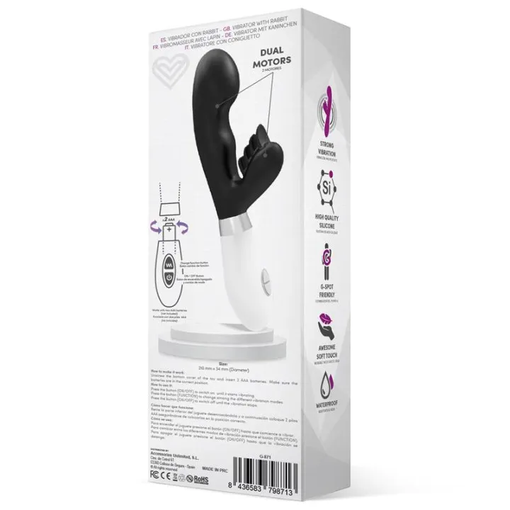 Sliper Vibrador Conejito Silicona Negro de Latetobed