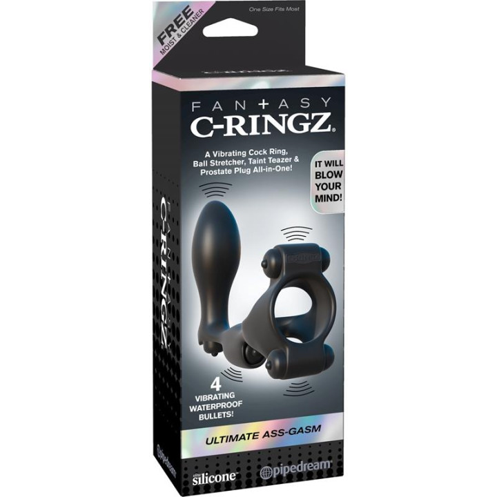 Fantasy C-Ringz Anillo con Plug Anal Ultimate Negro | VibraZon