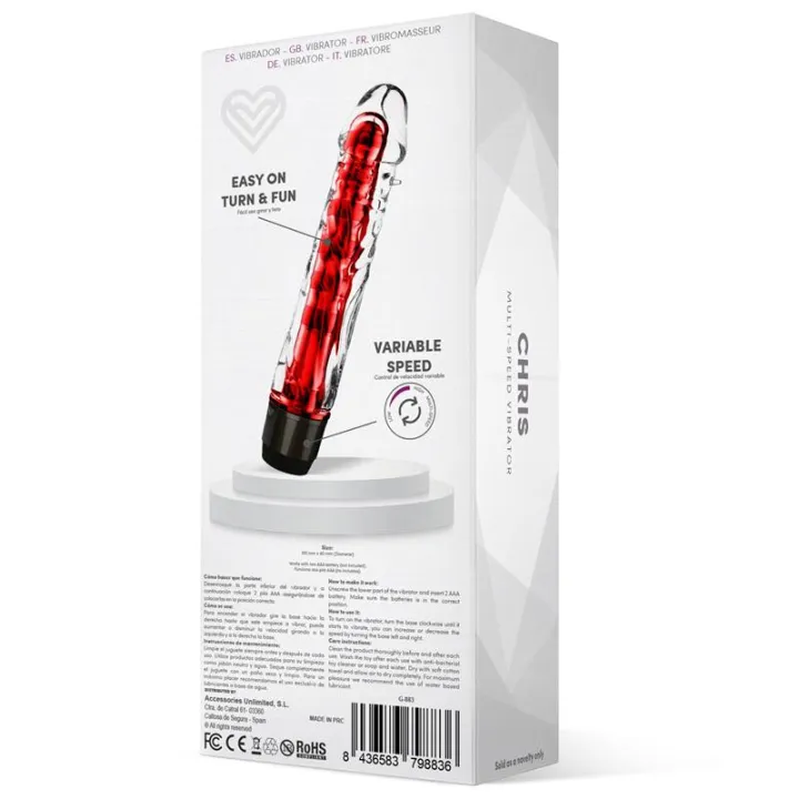 Chris Vibrador Multi Velocidad Rojo de Latetobed