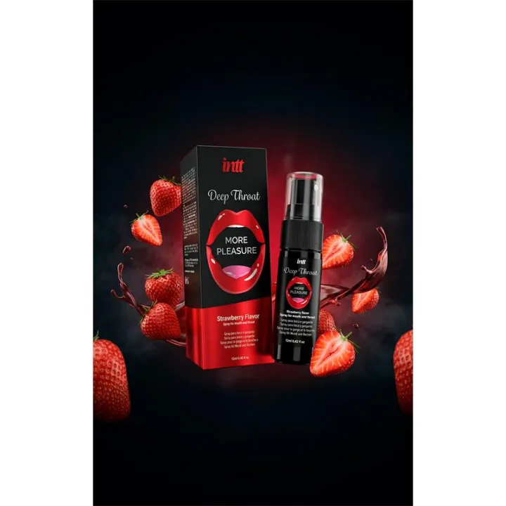 Spray para Sexo Oral Deep Throat Fresa 12 ml de Intt
