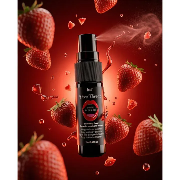 Spray para Sexo Oral Deep Throat Fresa 12 ml de Intt